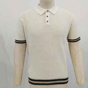 Logo brodé personnalisé, vente en gros de tricots en coton, t-shirt en maille, polo pour homme de haute qualité - Product Image 1