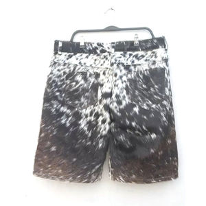 2025 Custom <b>Utility</b> Cowhide Leather Cargo <b>Shorts</b> | Multi-Pocket Genuine Leather Streetwear <b>Men's</b> Leopard Pattern - Product Image 4
