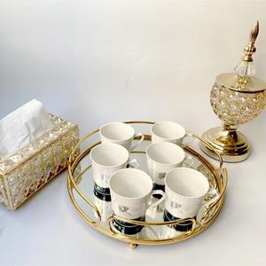 Estilo árabe de acero inoxidable y espejo de lujo decoración de la boda hogar Hotel bandeja para servir frutas - Product Image 2