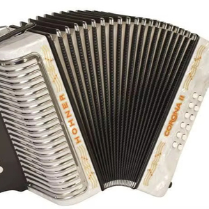 Accordéon en bois 3500FB Corona II 31 boutons chromatique Sol diatonique avec sangles de sac noires - Product Image 1