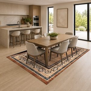 Tapis de salon en chenille antidérapant, imprimé numériquement, motif médaillon traditionnel rouge bordeaux, lavable en machine, vente en gros RUGS DEPOT LXDP-0077 - Product Image 4