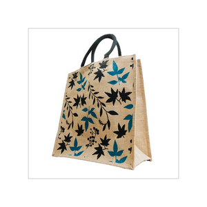 Sacs fourre-tout en jute biologique imprimés avec logo personnalisé Sac à provisions en toile d'épicerie réutilisable Textiles naturels et produits en cuir - Product Image 4