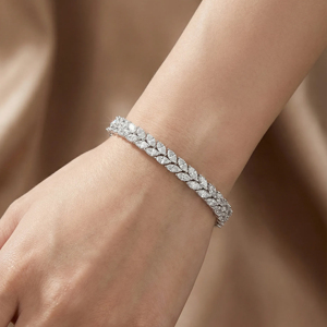 Women's White Gold Marquise Cut Diamond <b>Bracelet</b> Luxury Wedding <b>Bangle</b> D Color Natural Diamonds - Product Image 3