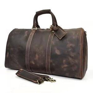 Leather Weekender <b>Duffel</b> <b>Bag</b> with Zipper Closure Durable Design for Travel and Gym Use - Product Image 5