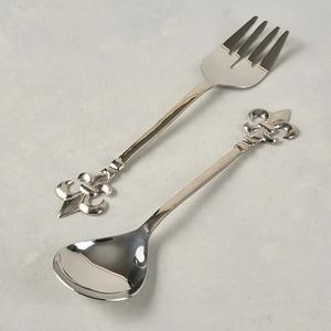 Ensemble de serveurs à salade en acier inoxydable noir et or pour événements de mariage, beaux ustensiles de service en métal pour fêtes et buffets - Product Image 6