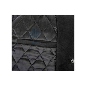 Men Genuine Leather Sleeve & Wool Blend Varsity <b>Jacket</b> Classic College Letterman Elastic Ribbed Trim Adjustable Fit Black-<b>camo</b> - Product Image 3