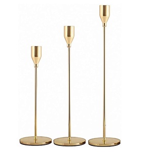 New Arrival Tapper <b>Candle</b> <b>Stick</b> Holder Gold Color Set of Three Classic Design Trendy <b>Candle</b> Holder Christmas Decoration - Product Image 5
