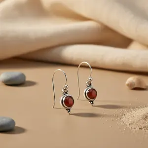 ต่างหูเงินแท้ 925 สไตล์วินเทจ ประดับด้วยพลอยคาร์เนเลียน โทแพซ อเมทิสต์ เทอร์ควอยซ์ ควอตซ์ และเพชร สำหรับผู้หญิง ชุบทองคำสีกุหลาบ - Product Image 1