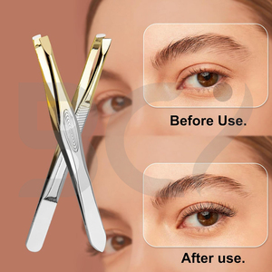 High-End Eyebrow Tweezers Slanted Tip Stainless Steel <b>Precision</b> <b>Tool</b> for Salon Grade Grooming & Beauty Care - Product Image 4