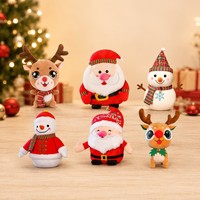 Ensemble de jouets en peluche de Noël, Père Noël, Bonhomme de neige, Renne, Elfe, poupée en peluche, vente en gros, décoration de Noël, cadeau, OEM, certifié CE CPC