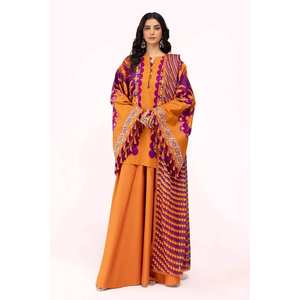 Conjunto de Traje de 3 Piezas para Mujer, Sin Costuras, de Pana Bordada, con Dupatta de Algodón Estampado, CD-42008 - Product Image 1