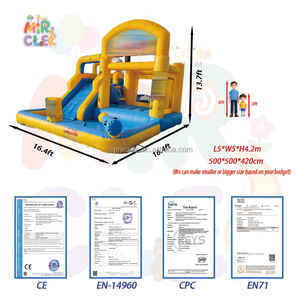<span class=keywords><strong>Château</strong></span> Gonflable Jaune Dessin Animé avec Toboggan Eau, Piscine et Pistolet Eau pour Fêtes Jardin Enfants - Product Image 5
