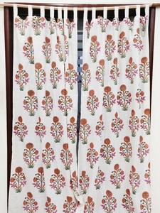 Decorative Face Design in Hand Block Print Door Curtains in Pure Cotton Handmade Indian Cotton Beautiful Curtains - Product Image 3