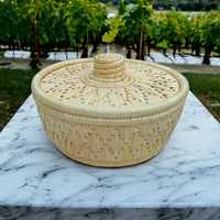 Hotpot traditionnel fait main en osier Roti Box Chapati/Roti Box en gros pour servir une boîte de conteneur polyvalente