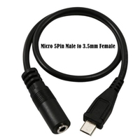 Câble audio noir micro USB mini USB vers jack 3.5mm de 30cm pour connecter les haut-parleurs du casque à des appareils micro USB pour moniteur projecteur