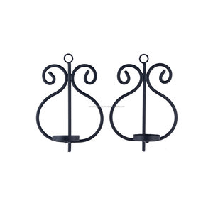 <b>Metal</b> Wire Wall Mounted Votive <b>Candle</b> <b>Holder</b> With <b>Black</b> Powder Coating Finishing Curved Design Best Quality For Home Decoration - Product Image 3