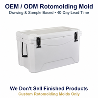 Stampo Rotazionale Personalizzato OEM ODM per Contenitore Refrigerante Bianco da 80L, Stampo Rotazionale per Trasporto Alimenti Isolato, Vendita Diretta dalla Fabbrica