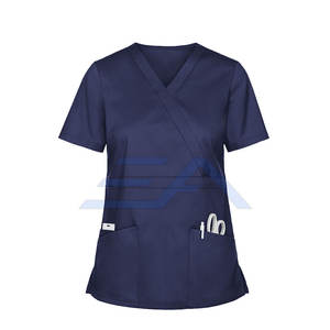 Uniformes Médicos de Alta Calidad ENROBE APPAREL, Transpirables, para Mujer, Estilo Cruzado, Personalizables, Venta al por Mayor - Product Image 1