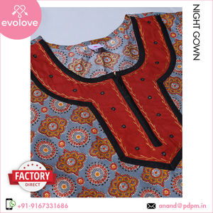 Personnalisé 100% coton fait robe de nuit pour femmes longue robe de nuit vêtements de nuit de véritables acheteurs en gros - Product Image 5