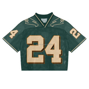 เสื้อกีฬาผ้าตาข่ายปะติดด้วยดีไซน์แฟชั่นเสื้อยืดผ้าฝ้าย100% ทรงหลวมและพิมพ์ลาย - Product Image 1