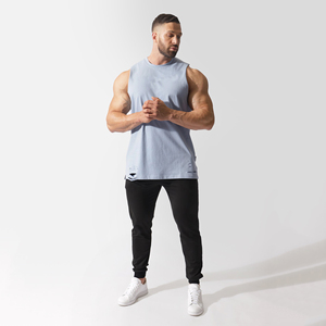 OEM Men's Cotton Tank Tops for Gym Sports & Fitness Custom Stringer Bodybuilding Clothing with <b>Back</b> Logo for Running - Product Image 4