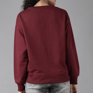 เสื้อสเวตเชิ้ตคอกลมแขนยาวแบบใหม่ น้ำหนักเบา สำหรับผู้หญิง ฤดูหนาว  ผ้าฟลีซปักลายด้านหน้า ออกแบบเองได้ - Product Image 5