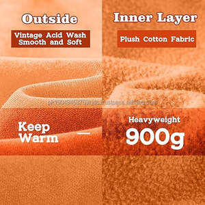 Sudadera con capucha de peso pesado Vintage para hombre, sudadera de algodón térmico de felpa de gran tamaño, ropa de calle de invierno, Sudadera con capucha lavable - Product Image 5