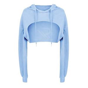 Top Deportivo Corto de Yoga para Mujer, Sudadera con Cordón Ajustable, Sexy - Product Image 1