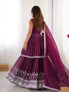 Colección 2025 para el Festival de la India: Conjunto de Salwar Kameez Dupatta para Mujer, en Faux Georgette con Bordado de Hilo, de Secado Rápido, para Todas las Temporadas, Ideal para Fiestas - Product Image 5