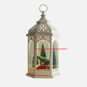 Décoration de table de noël lanterne suspendue Accent de maison lanterne en métal blanc de la meilleure qualité bougeoir suspendu en vente - Product Image 6