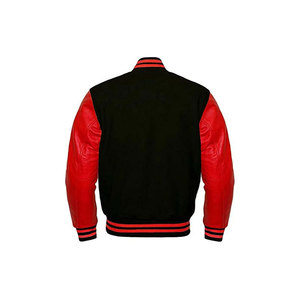 Blouson universitaire 2025 à col montant enduit, style Letterman, en polyester/coton, disponible en 17 couleurs - Product Image 2
