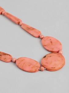 Pink <b>Resin</b> Pendant <b>Necklace</b> for Women Handmade Angel Model Statement Beaded Jewelry Chunky Lightweight Fancy Designer Jewelry - Product Image 4