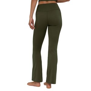 Pantalon de yoga écoresponsable uni pour femme, taille haute, coupe évasée, style cloche, pour la gym et le fitness - Product Image 3