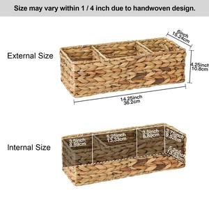 Caja de Almacenamiento de Jacinto de Agua de 3 Compartimentos, Caja de Almacenamiento Hecha a Mano, Ecológica, Natural, Decoración del Hogar, Venta al por Mayor desde Vietnam - Product Image 2