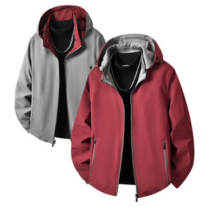 Veste d'hiver pour homme réversible à capuche, vêtements de travail décontractés, veste d'extérieur fine, coupe-vent, imperméable, 100% polyester, motif floral teinté - Product Image 2