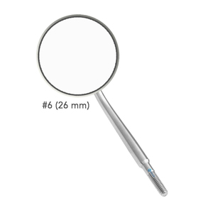 Outil de dentiste buccal en acier de base de 24mm #5 miroir de bouche d'inspection de nettoyage de dents à douille conique Une boîte peut contenir 12 miroirs miroirs dentaires - Product Image 3