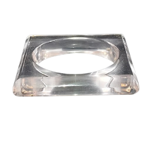 Bracelet carré moderne en acrylique transparent – Bracelet géométrique en résine aspect verre de haute qualité – Bijou minimaliste tendance - Product Image 5