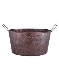 Antique Textured Metal Planter with Handle Custom Shape Flower <b>Pot</b> for Outdoor Home Garden Decoration Price - Product Image 1
