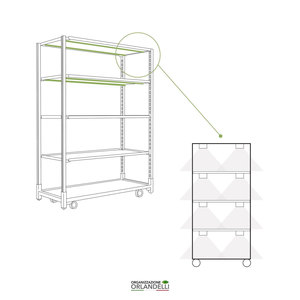 Chariot DC avec kit d'éclairage LED pour micro-légumes - Grand cadre en acier galvanisé ABS pour les cultivateurs Fabriqué en Italie - Product Image 5