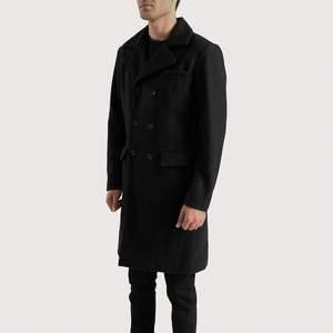 Manteau d'hiver pour homme en laine à double boutonnage avec capuche et design tricoté - Product Image 2