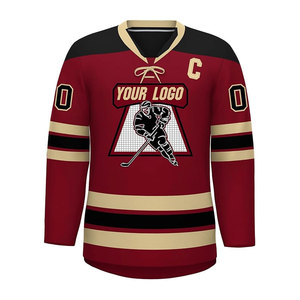 Maillot de hockey sur glace personnalisé pour homme, lettres brodées personnalisées, broderie, grande taille, manches longues, service OEM - Product Image 3