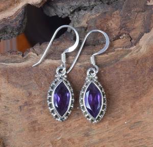 Boho Style Classical <b>Earrings</b> Jewelry for Women Silver Jewelry 925 Sterling Silver Amethyst Gemstone <b>Handmade</b> <b>Earrings</b> Gift Love - Product Image 2