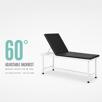Table d'examen médical en acier avec dossier réglable 1900 mm, lit d'hôpital et de clinique avec mousse de 25 mm