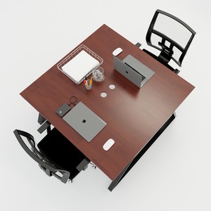 โต๊ะทำงานแบบคลัสเตอร์รุ่น Contemporary Concept II Trapeze II ขนาด 120x120 ซม. รุ่น HBTH013 เฟอร์นิเจอร์สำนักงานทันสมัย สไตล์เมลามีน MFC สำหรับพื้นที่ทำงาน - Product Image 3