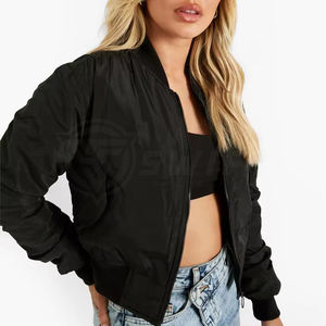 2025 personalizado de alta calidad de tela de punto transpirable para mujer de talla grande chaqueta de bombardero informal invierno sólido estilo personalizado Logo - Product Image 4