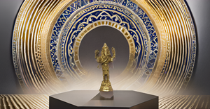 Mini Standing Brass Ganesha Murti Idol Statue <b>Small</b> Business Office Decorative Sculpture Pooja Living Room Home Decor Goddess - Product Image 6