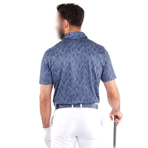 Couleur bleue couleur de support la plus haute qualité avec son propre design produit haut de gamme fait à la main Style Unique maillot de golf à manches courtes pour hommes - Product Image 4