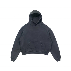 Nouvel arrivage de sweat à capuche streetwear délavé à l'acide sweat-shirt à capuche en éponge française vierge en coton épais sans ficelles pour hommes - Product Image 1