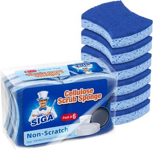 MR.SIGA Non-Scratch Cellulose Scrub <b>Sponge</b>, Dual-Sided Dishwashing <b>Sponge</b> for Kitchen, 12 Pack - Product Image 3