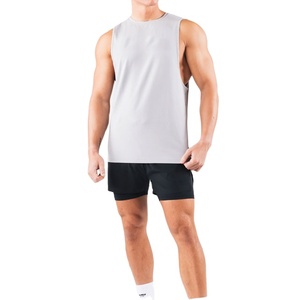 Workout Tank Top Graphic O Neck Oversize Side Cut Off <b>Singlet</b> Anti-Shrink Gym Clothing Custom Color Fitness Wear <b>Men</b> <b>Singlet</b> - Product Image 4